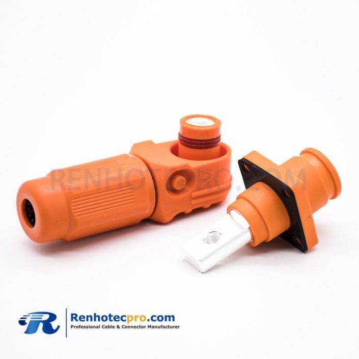 HV Connectors 12mm Crimp Type Plug and Socket Orange Plastic Battery Storage Connector