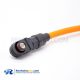 HV Cable Connector Male Right Angle Plug 6mm 1 Pin 120A IP67 Cable Plastic Black 25m㎡