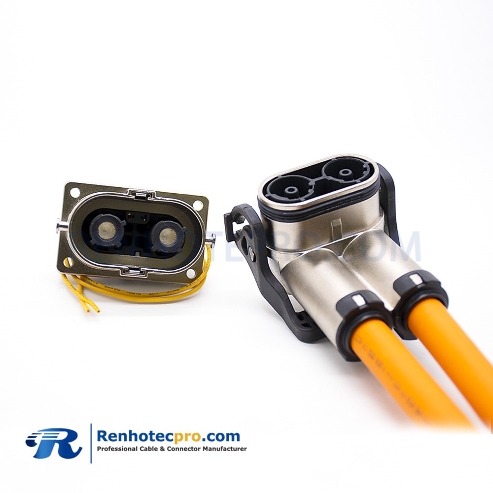 High Voltage Connector EV 1 Pin 180° Metal Socket&Plug 500A Straight