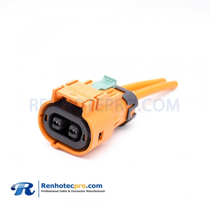 HVIL Connector 2 Pin Plastic Straight Plug 23A 25mm² EV Voltage Connector