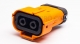 Coaxial High Voltage Connector Through Holes Straight Plastic 150A 6mm 2 Pin Orange Socket
