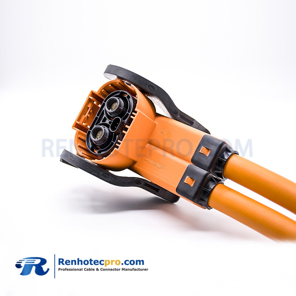 High Voltage Safety Lock Connector A Key 23A 2.8mm Straight Orange