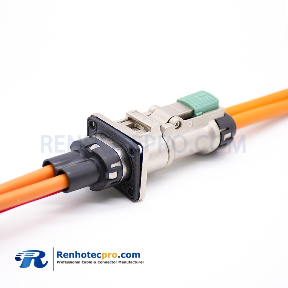 High Voltage Safety Lock Connector 2 Pin Straight Metal Plug 3.6mm 35A