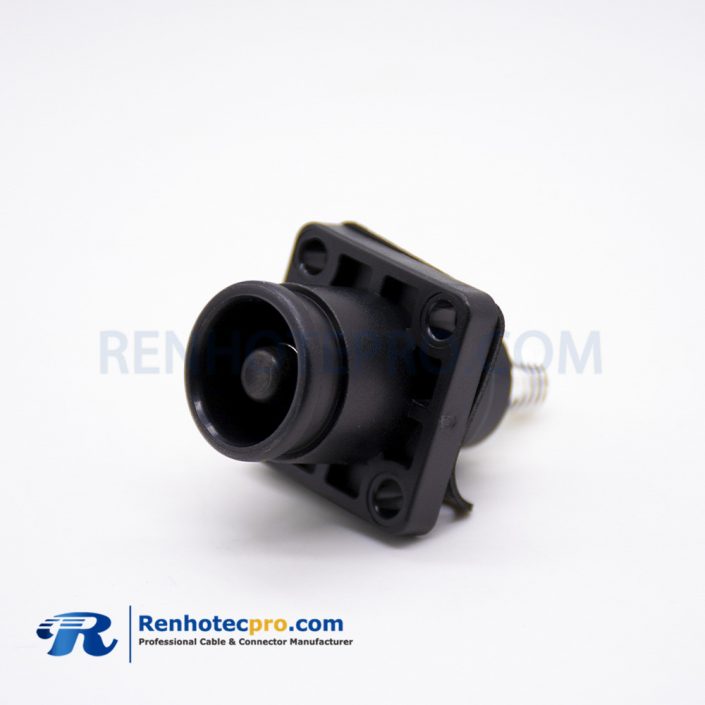 High Voltage High Current Connector Straight Female Crimp Type Black Plastic Socket