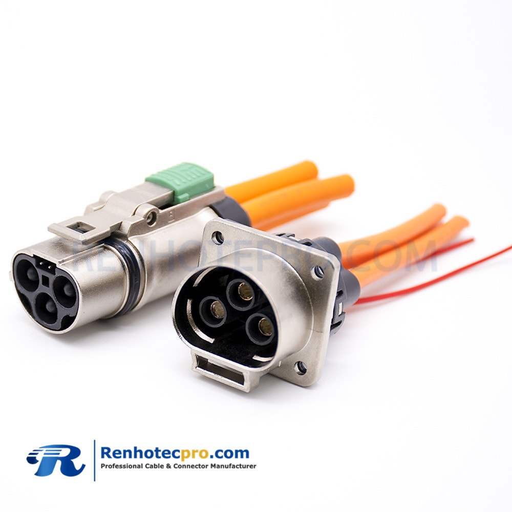 High Voltage Interlock Connector 3Pin Metal 35A Socket & Plug For Power