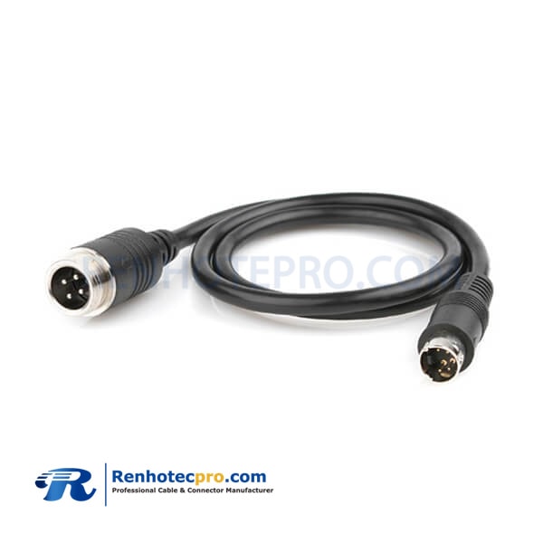 GX12 4 Pin Male to Male Mini Din Male Adapter Cable Cordset 1M