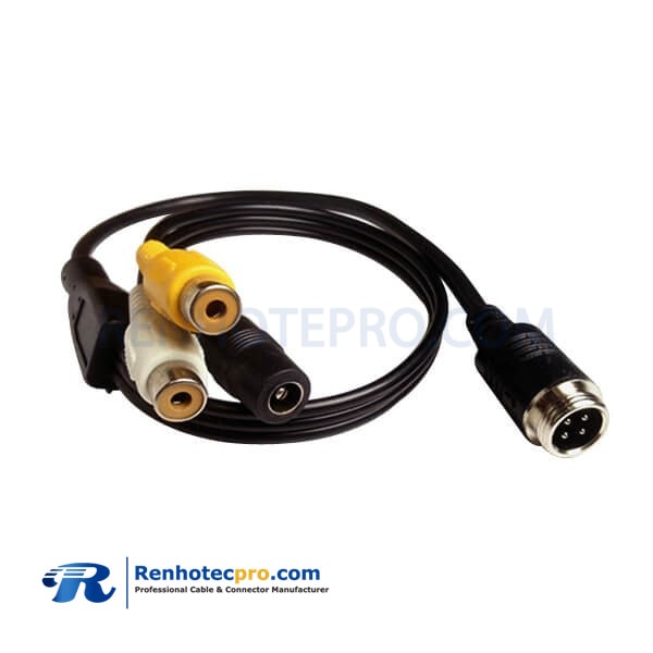 Air Plug 4 Pin Male Cable to RCA DC Female Connector Double Ended Cable 30CM