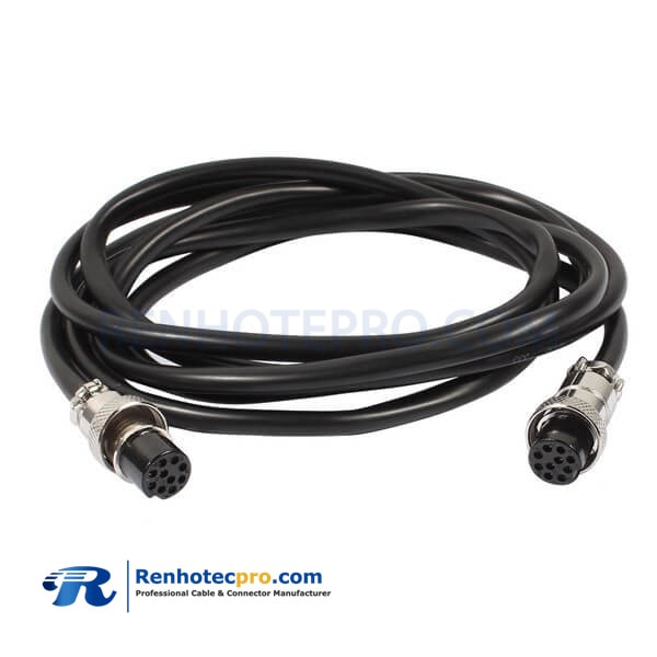 GX16 10Pin Butt-Joint type Female Cable Circular Aviation Plug Extension Cable 1M