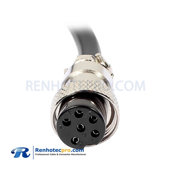 GX16 6 Pin Female Extension Cable Aviation Connector Cable 1M