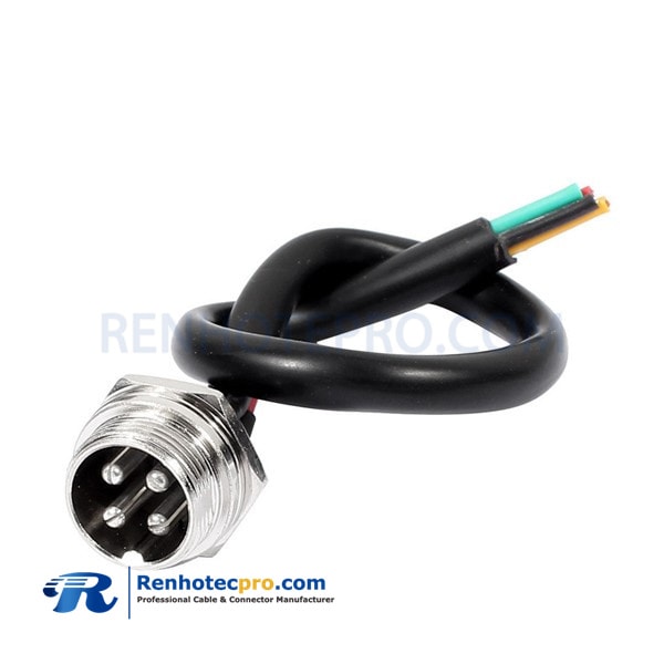 GX16 4Pin Aviation Socket Cable Male Head Plug Electrical Straight Cable 1M