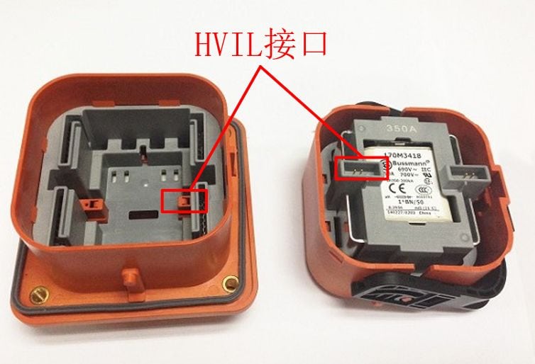 High voltage interlock connector in BMS
