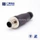 M12 Field Wireable Connector, A Code, 3pin, Male, Straight, Cable, Screw-Joint, Non-shield, Plastic, PG7 / PG9