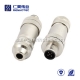 M12 Field Wireable Connector A Code 5pin Male Straight Shield Metal