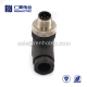 M12 Field Wireable Connector, B Code, 5pin, Male, Right Angle, Cable, Screw-Joint, Non-shield, Plastic, PG7 / PG9