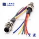 M8 Wire Harness, A Code, 6pin, Male, Straight, Cable, Solder, Front Mount, Single Ended Cable