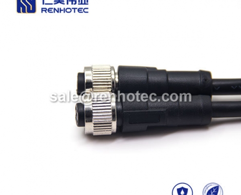 M8 Overmolded Cable B Code 5pin Female to Female Straight Solder 1M Double Ended Cable M8 to M8 24AWG