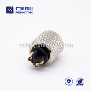 m8 3pin Female lnjection Molding Connector Straight Solder Cup Unshielded