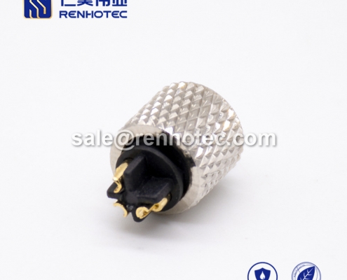 m8 3pin Female lnjection Molding Connector Straight Solder Cup Unshielded