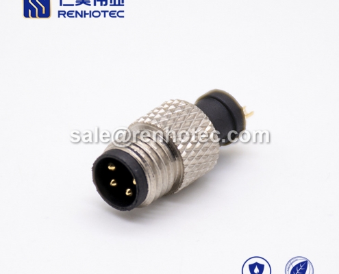 Connector m8 4pin Straight lnjection Molding Male Solder Cup Unshielded