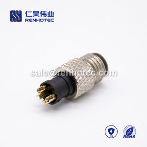 Connector m8 4pin Straight lnjection Molding Male Solder Cup Unshielded