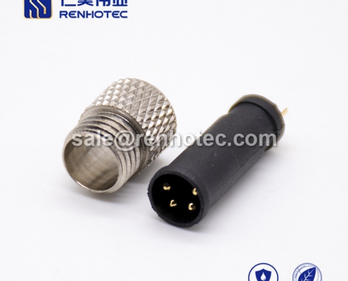 Connector m8 4pin Straight lnjection Molding Male Solder Cup Unshielded