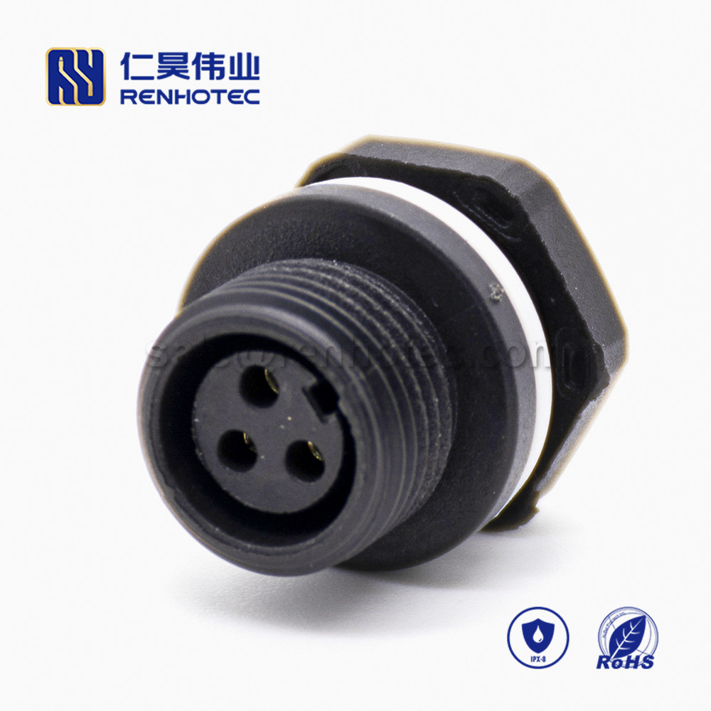 M12 Overmolded Cable, , 3pin, Male, Straight, Cable, Solder, Single Ended Cable, Plastic Shell, M12 Power Cable,