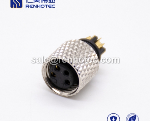 sensor Connector m8 lnjection Molding Female 4pin Straight Solder Cup Unshielded