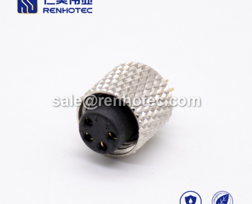 sensor Connector m8 lnjection Molding Female 4pin Straight Solder Cup Unshielded