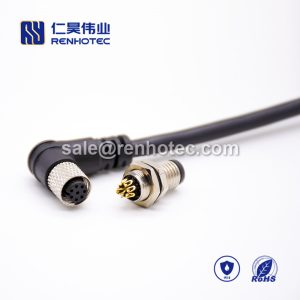 M8 Overmolded Cable A Code 8pin Female Right Angle Solder Single Ended Cable