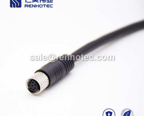 M8 Overmolded Cable A Code 8pin Male Straight Solder Single Ended Cable
