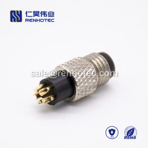 m8 5pin Connector Straight Male molding Solder Cup Unshielded B code