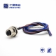 M12 Power Wire Harness A Code 3pin Female Straight Solder Back Mount 0.2M Single Ended Cable AWG22 PG9