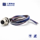 M12 Wire Harness, A Code, 4pin, Female, Straight, Cable, Solder, Back Mount, Single Ended Cable, , AWG22, 0.2M, PG9, M12 Power Cable