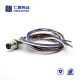M8 Wire Harness, , 4pin, Male, Straight, Cable, Solder, Back Mount, Single Ended Cable, , , 0.2M