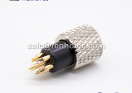 M8 6pin Female Connector Straight Solder Cup Overmolded Unshielded A Code