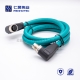 M12 Overmolded Cable, X Code, 8pin to 4pin, Male to Female, Right Angle, Cable, Solder, Double Ended Cable, M12 to M12, M12 Power Cable