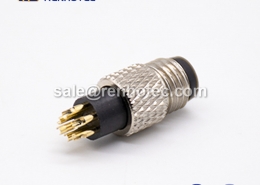 m8 Connector Male 8 pin Male Straight Overmolded Solder Cup Unshielded A code