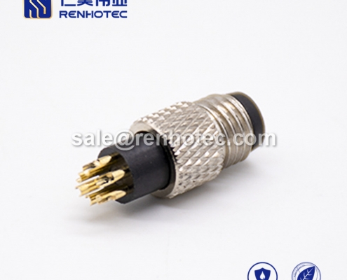 m8 Connector Male 8 pin Male Straight Overmolded Solder Cup Unshielded A code
