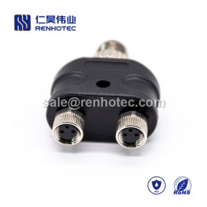 M8 Adapter Waterproof M8 Splitter A Code 4pin to 3pin Male to Dual Female Y Type M8 to M12