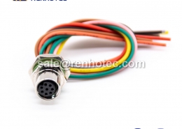 M8 Wire Harness A Code 8pin Female Straight Solder Back Mount Single Ended Cable