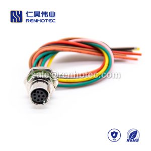 M8 Wire Harness A Code 8pin Female Straight Solder Back Mount Single Ended Cable
