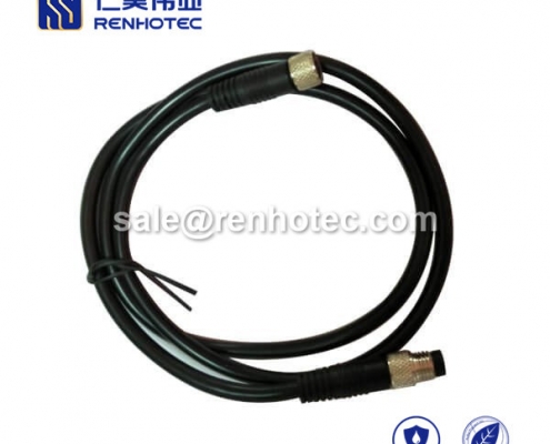 M8 Overmolded Cable 4pin Male to Female Straight Solder 1M Double Ended Cable M8 to M8 24AWG