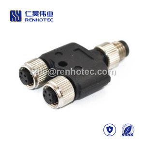 M8 Adapter Waterproof M8 Splitter Y Type 4pin Male to Dual Female M8 to M8