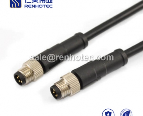 M8 Overmolded Cable 4pin Male to Male Straight Solder 1M Double Ended Cable M8 to M8 24AWG