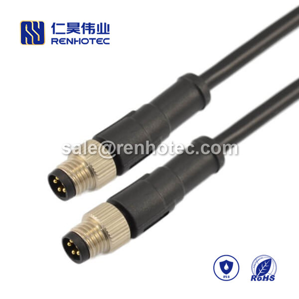 M8 Overmolded Cable B Code 5pin Male to Male Straight Solder 75CM Double Ended Cable M8 to M8 24AWG
