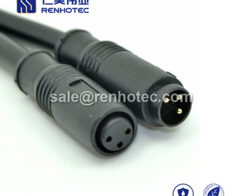 M8 Overmolded Cable 3pin Male to Female Straight Solder 1M Double Ended Cable M8 to M8 24AWG