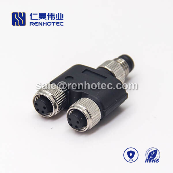 M8 Adapter Waterproof M8 Splitter 4pin Male to Dual Female Y Type M8 to M8
