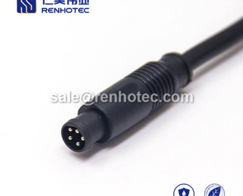 M8 Overmolded Cable B Code 5pin Male to Female Straight Solder 1M Double Ended Cable M8 to M8 24AWG