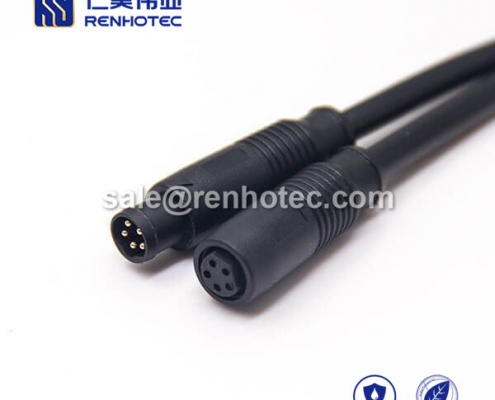 M8 Overmolded Cable B Code 5pin Male to Female Straight Solder 1M Double Ended Cable M8 to M8 24AWG