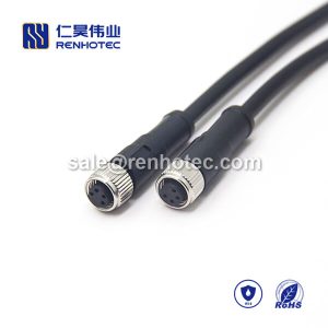 M8 Overmolded Cable 4pin Female to Female Straight Solder 1M Double Ended Cable M8 to M8 24AWG